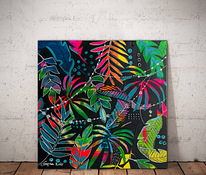 "Džunglist", akrüülmaalimine, 50x50, One-of-a-Kind