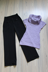 Фиолетовая туника и брюки размера XS