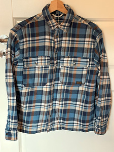 Фланелевая рубашка H&M размер 164 синий/креповый