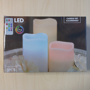 Набор меняющих цвет свечек с LED пультом, 3 шт