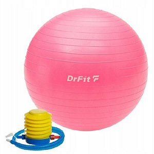 Гимнастический мяч 45 см, розовый + насос