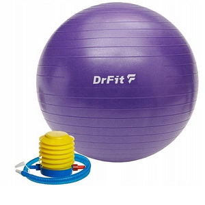 Гимнастический мяч 55см, фиолетовый + насос