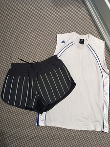Рубашка adidas L и брюки для бега M