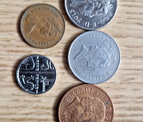 Inglismaa mündid 5 tükki.