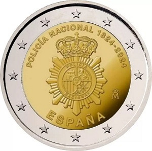 2 евровые монеты 2024 г UNC
