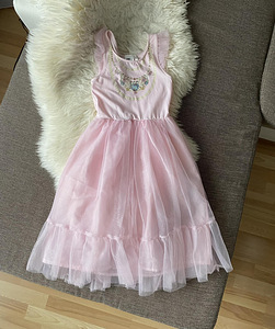 Светло-розовое платье H&M с ожерельями, размер 134-140 см (8-10a)
