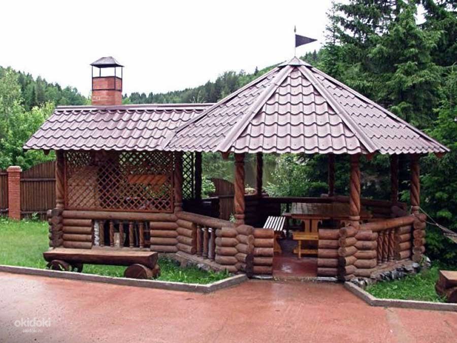 Беседка С Барбекю Из Дерева Фото