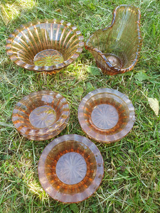 Красивая посуда из крашеного стекла (11 предметов)