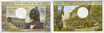 Мали 1000 франков unc