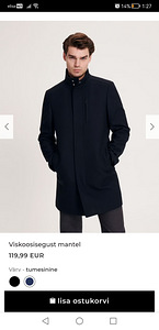 Новое мужское пальто приталенного кроя размера S