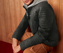 Кожаная куртка Жан Паскаль, теплая подкладка, байкерский стиль, теплая подкладка