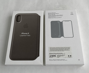 Apple iPhone X Leather Folio , Taupe/Black/Berry