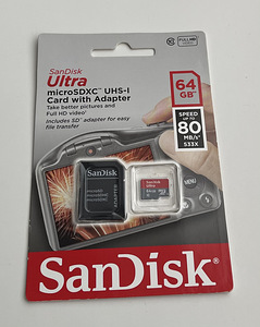 SanDisk Ultra microSDXC 64GB 80MB/s UHS-I Class10 + Adapter