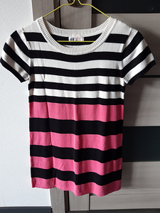 Трикотажное платье h&m розовый/белый/черный