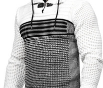 !СКИДКА! Черно-белый свитер с воротником-стойкой