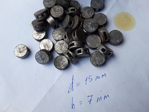 Pliitihendid d = 15 mm, h = 7 mm, valmistatud NSV Liidus