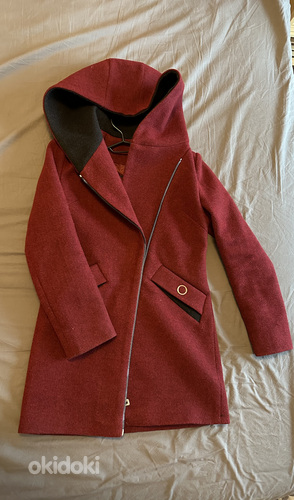 Пальто теплое бордовое (фото #1)