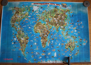 Настенная карта мира для детей