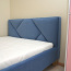 Синяя бархатная кровать 120x200 (фото #2)