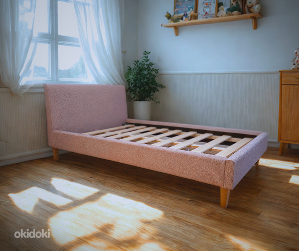 Uus! ECO voodi 120x200 cm madratsile - ROOSA