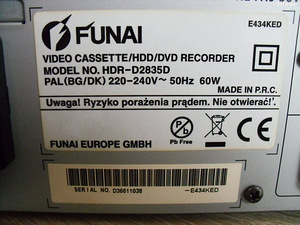Funai Combo DVD-VHS-HDD (HDR-D2835) (4 foto / 4)