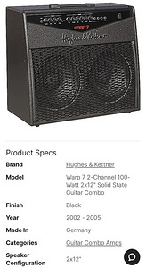 Гитарный комбоусилитель Hughes and Kettner