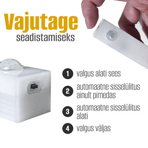 Juhtmeta valgusti liikumisanduriga - seinale paigaldatav LED (6 foto / 9)