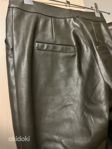 Кожаные брюки утепленные флис (фото #4)