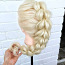Учебный манекен, голова с волосами для плетения и укладок (фото #1)