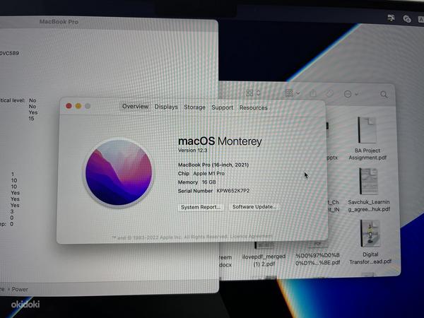 MacBook Pro M1Pro 16 дюймов, 16 ГБ ОЗУ, 512 ГБ SSD (фото #6)