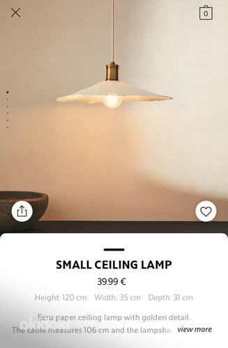 Потолочный светильник Zara Home маленький (фото #1)