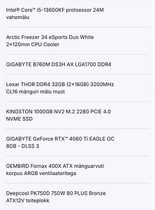 Mänguarvuti GeForce RTX 4060 TI (2 foto / 2)