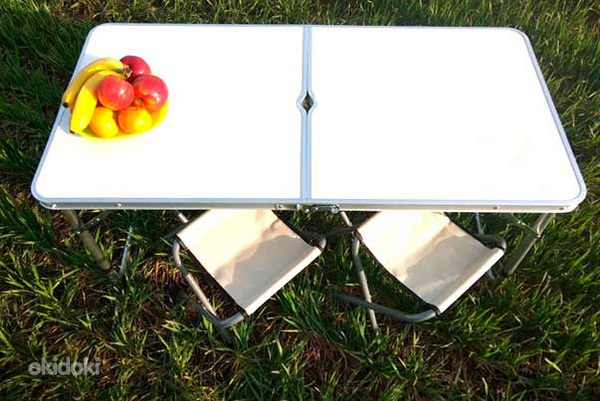 UUS! Kokkupandav alumiiniumist matkakomplekt: laud + 4 tooli (foto #2)
