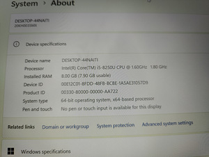 Lenovo x1 Carbon 6th Gen I5/8gb/240 Väga korralik, laadijata (3 foto / 3)