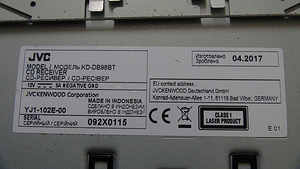 JVC KD-DB98BT (3 фото из 5)