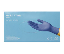 Нитриловые перчатки Mercator® простые нитриловые, темно-синие, XL