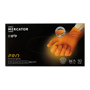 Nitriilkindad Mercator gogrip, 50tk/pakis Oranž Must L M XL (1 foto / 2)