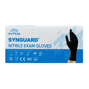 Nitriilkindad Intco Synguard, 100tk/pk must sinine S M L XL (2 foto / 3)