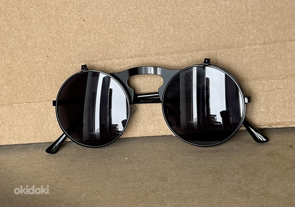 Черные метал. солнцезащитные очки с открывающимися стеклами (фото #5)