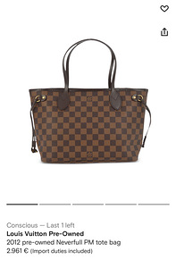 Authentic Louis Vuitton Neverfull PM Damier Ebene Canvas (6 foto / 10)