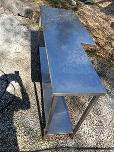 Кухонный аксессуар из нержавеющей стали: угловой стол 180х60