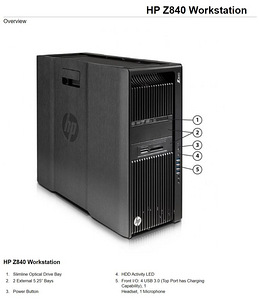 HP Z840 2x Xeon E5-2696v4 256GB 1TB NVME NVIDIA P5000 2x 10G (6 foto / 10)