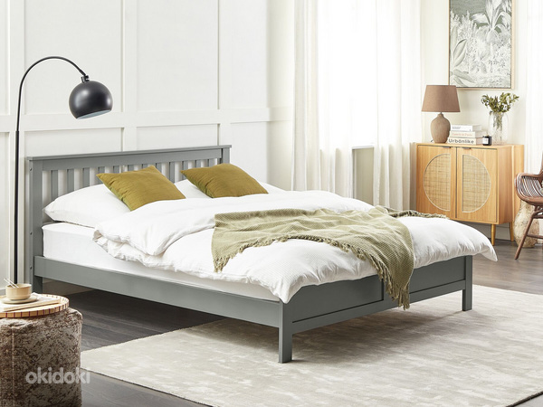 Новая деревянная кровать King Size "MAYENNE" - Серый (фото #1)