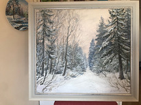 Яан Туулинг картина Снежный лес 1986