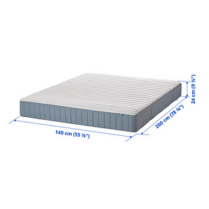 Pocket sprung mattress, 140x200 cm