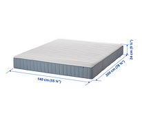 Pocket sprung mattress, 140x200 cm