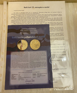 Kollekt. kullat.(24 karaad) medalitest ajaloost (12) sertif. (5 foto / 10)