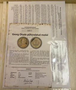 Kollekt. kullat.(24 karaad) medalitest ajaloost (12) sertif. (6 foto / 10)