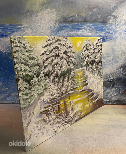 "Зима в лесу" Николай Шошин, 2018, масло, картон (фото #2)