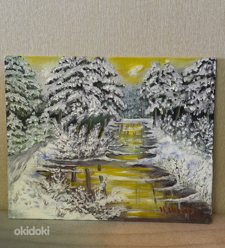 "Talv metsas" Nikolai Shoshin, 2018, õli, papp
